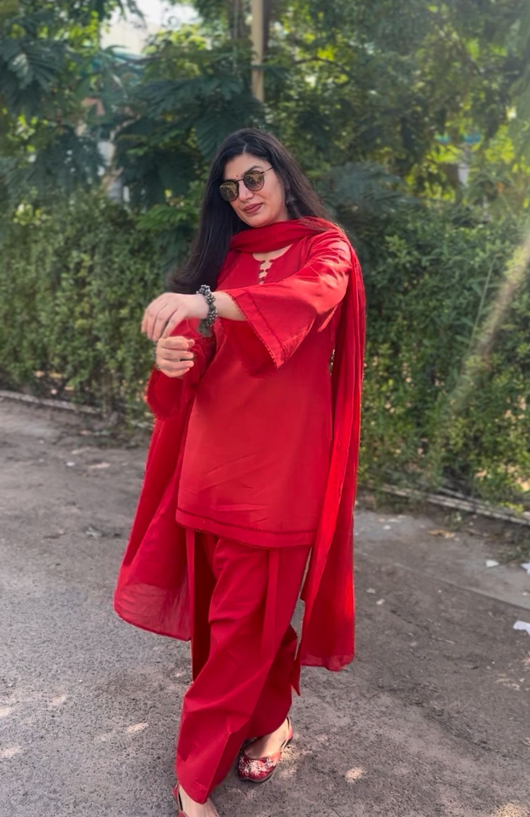 Red Farsi Salwar Kurta set