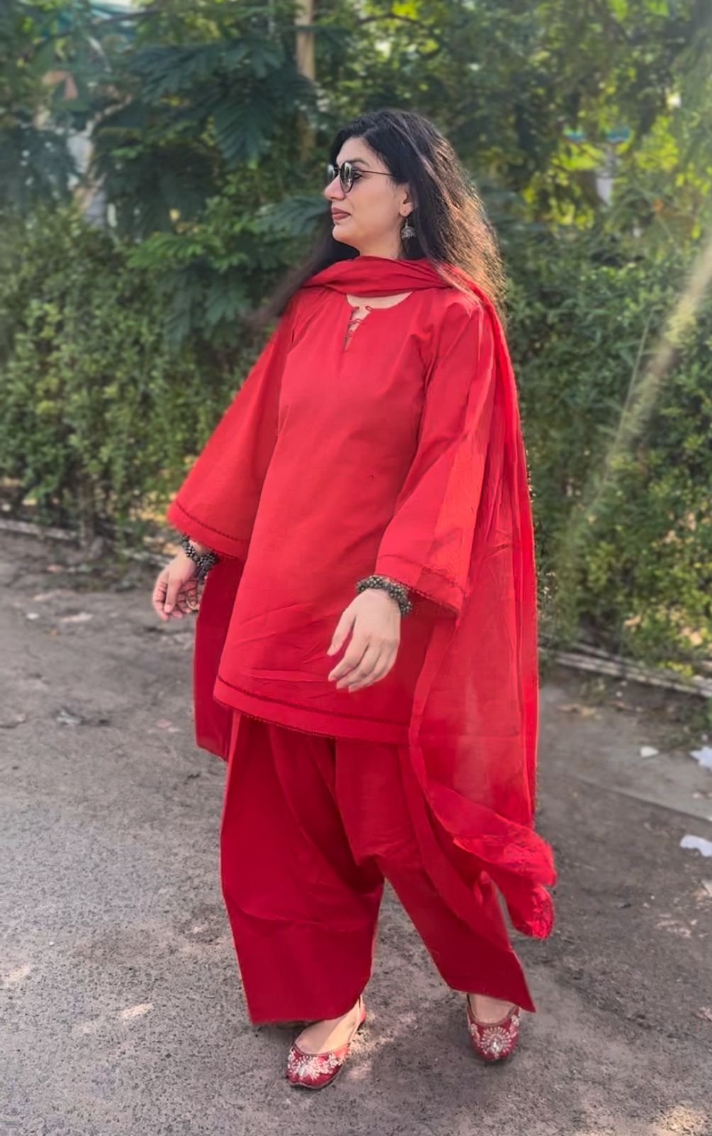 Red Farsi Salwar Kurta set