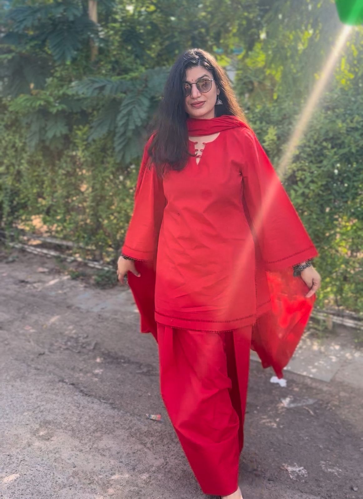 Red Farsi Salwar Kurta set