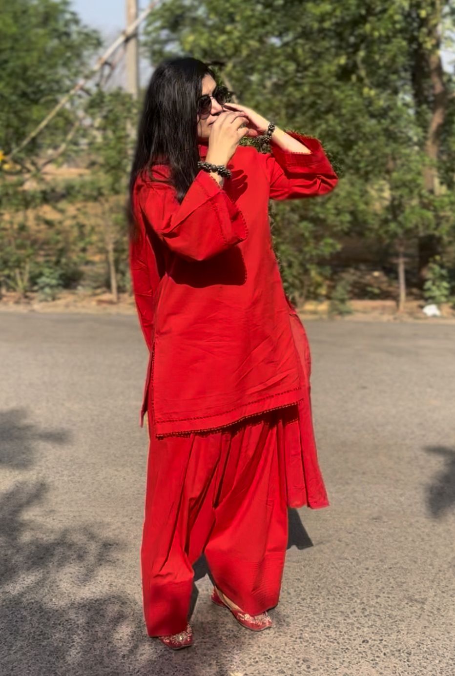 Red Farsi Salwar Kurta set