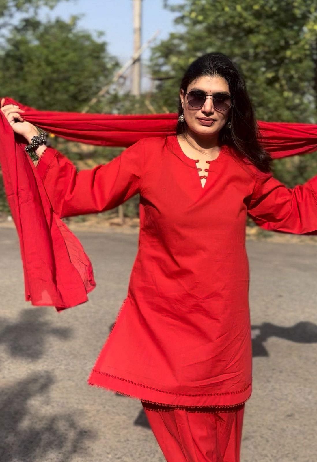 Red Farsi Salwar Kurta set