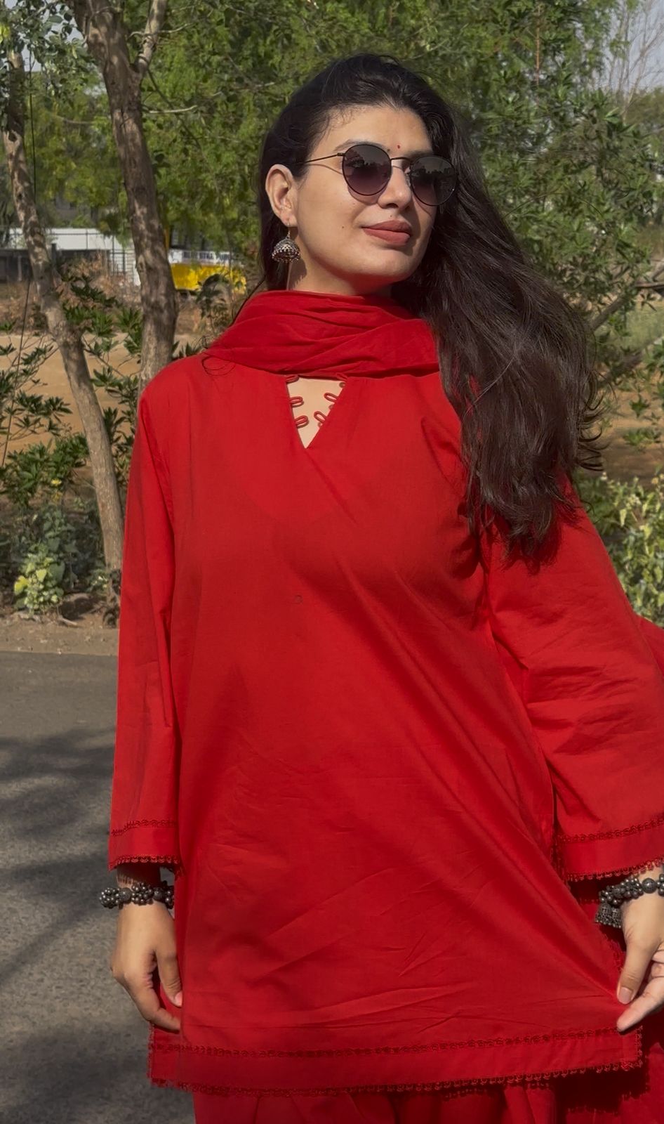 Red Farsi Salwar Kurta set