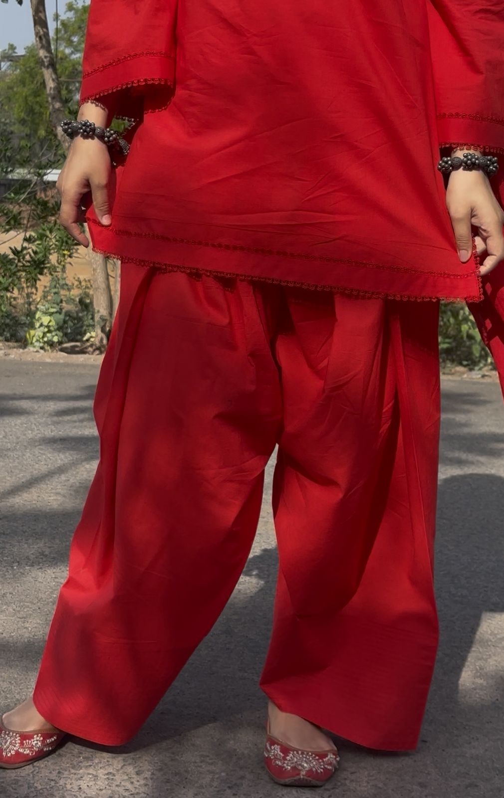 Red Farsi Salwar Kurta set