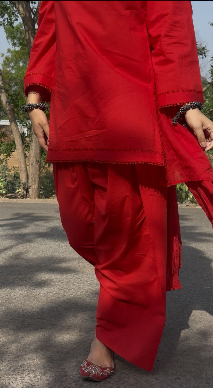 Red Farsi Salwar Kurta set