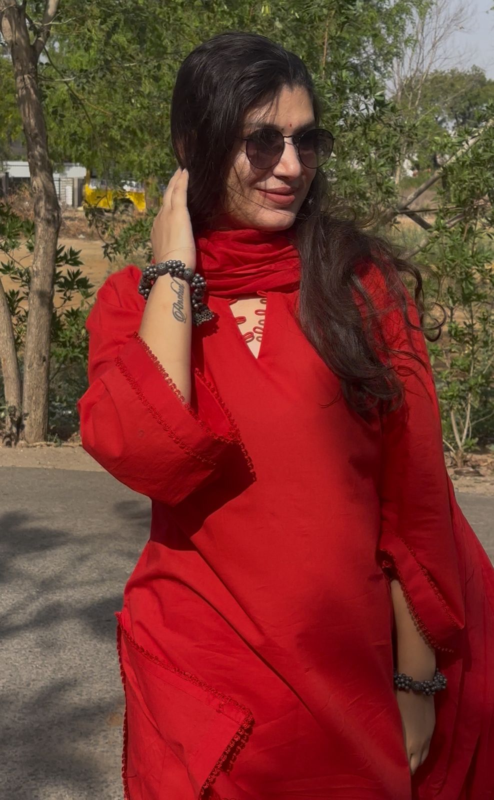 Red Farsi Salwar Kurta set