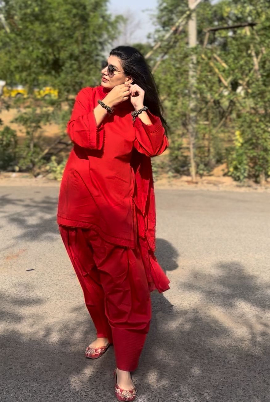 Red Farsi Salwar Kurta set