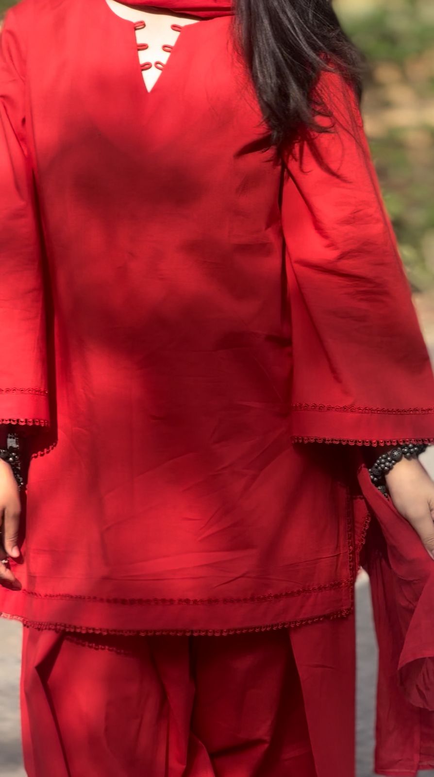 Red Farsi Salwar Kurta set